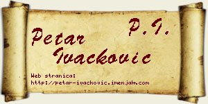 Petar Ivačković vizit kartica